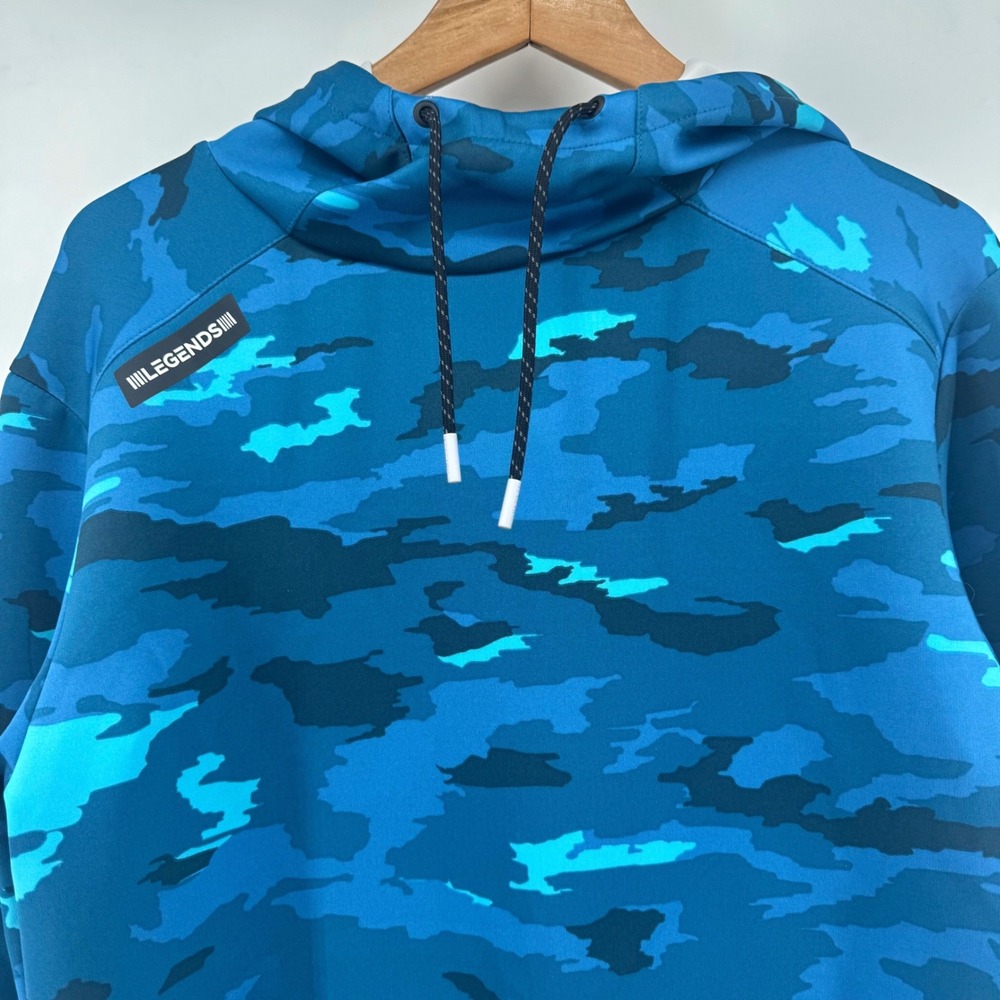 Legends Mens S Hoodie Blue Camo Hawthorne Tech Performance Training Pullover